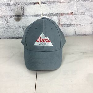 Coors Light Made In USA Beer Cap Hat Adjustable Gray Grey Snapback Baseball Acme